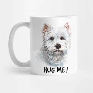 hug me white puppy Mug